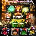 Musical Birthday Cards, Cool Cat Light & Blowable Candle Funny 3D Pop up Happy Birthday Card Gift for Men Boyfriend Husband Son Kids