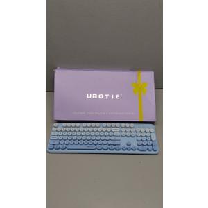 UBOTIE Colorful Computer Wireless Keyboards Mouse Combos, Typewriter Flexible Keys Office Full-Sized Keyboard, 2.4GHz Dropout-Free Connection and Optical Mouse (Blue Gradient)
