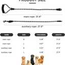 Dual Dog Leash 360° Tangle-Free - Reflective Heavy Duty, Comfortable Handle for Small/Medium/Large Dogs, Support Multiple Rope Addition (Black 1, Four Leashes)