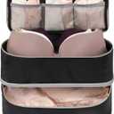 Cambond Travel Underwear Organizer Bag - 4-in-1 Double Layer Lightweight Bra Organizer, Portable Expandable Compression Packing Cubes Travel Packing Organizers, Underwear Storage Bag for Women (Large (for B-36D Cups), Black)