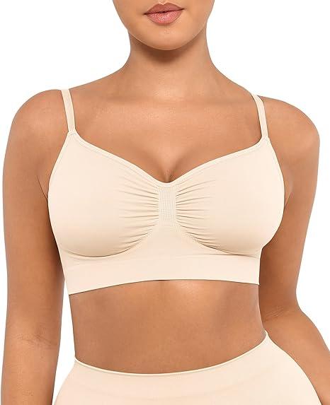 FeelinGirl Bralettes for Women with Support Comfortable Bras No Underwire Seamless Everyday Bras (Large)