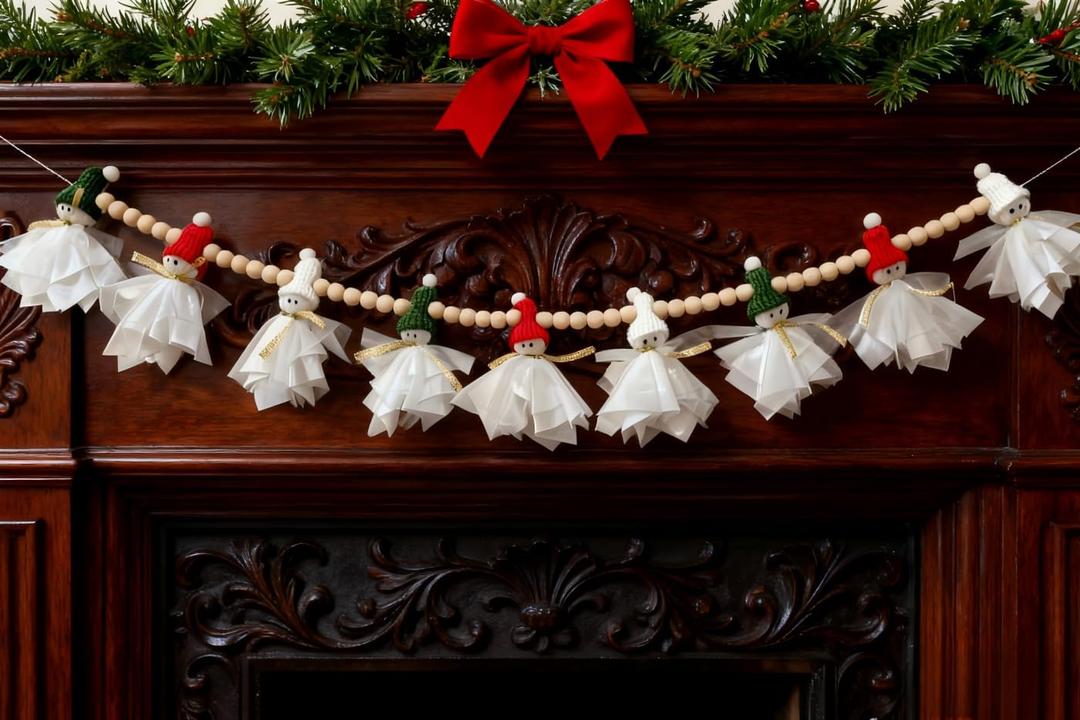 Christmas Green White Red Cute Snowman Xmas Bunting Garland Celebration Hanging Decorations for Holiday Christmas Party Supplies Home Fireplace Wall Window Decor (Green White Red Cute Snowman)