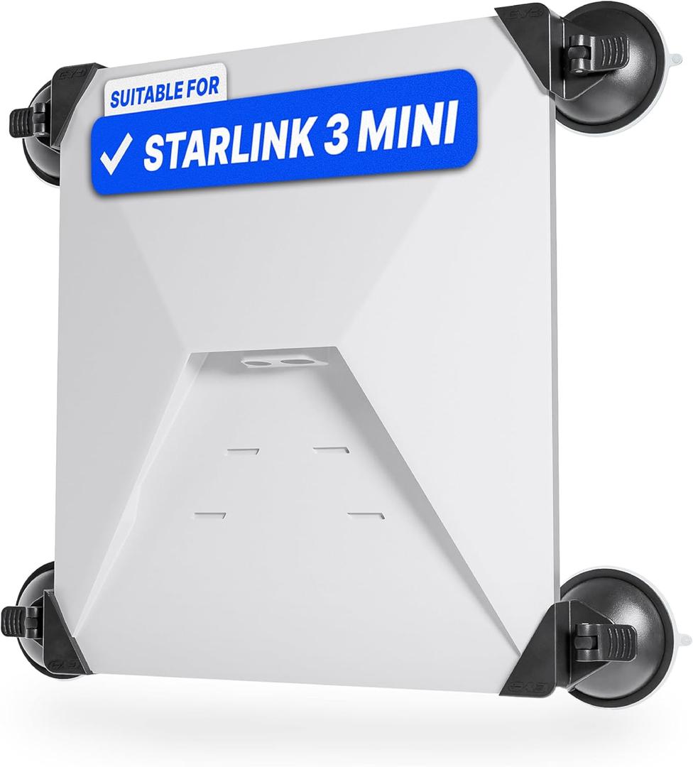 EYO Suction Cup Mount for Starlink Mini - Adjustable Starlink Mini Mount for Car, Van, Boat, RV and Windows - Strong Suction, UV-Resistant - Compact, Durable, Easy to Install - Incl. Storage Bag