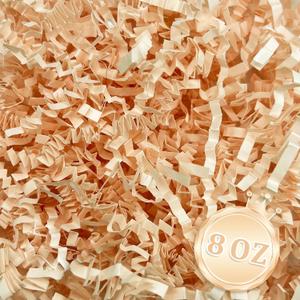 1/2LB Champagne Crinkle Cut Paper Shred Filler Great for Gift Wrapping, Champagne Basket Fillers, Birthday, Gift Wrapping, Anniversary, Halloween Thanksgiving Christmas Party Decor Filling Supplies (8 OZ)