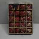 20PCS Velvet Ornaments for Christmas Tree, 2.36INCH Glitter Flocked Christmas Ornaments Decorations Balls Set Decor