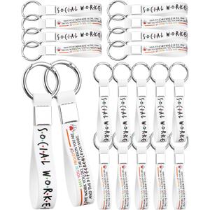 Kenning 24 Pcs Social Worker Gifts Bulk Silicone Keychain for Teacher Appreciation Week Wristlet Key Ring You Make a Difference Keychain Graduation Thank You Gifts for Bsw Msw Dsw Nurse Team