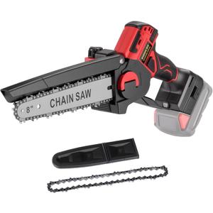 Mini Chainsaw for Milwaukee 18V Battery, Auto-Oiler, 8-Inch Brushless Cordless Pruning Chainsaw, 4000RPM for Wood Cutting, Tree Trimming (Battery Not Included) (Red)