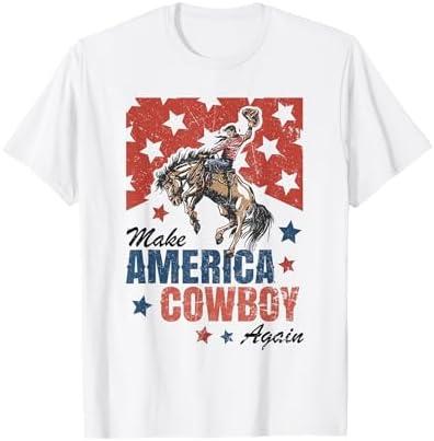Make America Cowgirl Cowboy Again Western 4th Of July T-Shirt XL