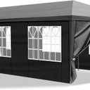 30*10 Canopy Tent, Waterproof Party Tent for Outdoor Events, Black