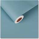 CRE8TIVE Thickened Ocean Blue Wallpaper Peel and Stick 24"x118" Self Adhesive Removable Light Blue Contact Paper Waterproof Decorative Vinyl Film for Bedroom Bathroom Countertops Cabinets Drawer Walls