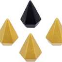 2 x MyGift 2 Inch Small Cone Ring Holder, Art Deco Matte Black and Metallic Gold Geometric Ring Holders, Decorative Diamond Shaped Jewelry Storage Display Stands, 6 Piece Set