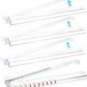 Non-Slip Mahjong Racks with Pushers Set of 4, 18'' Clear Acrylic American Mahjong Tile Racks/Trays/Holders, Imports Modern Mahjong Racks with Built-in Pushers, Mahjong Gifts (Clear)