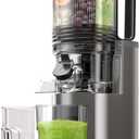 J6 Cold Press Juicer, 6.5" Extra Wide Feed Chute Juicer Machines, 350W Slow Juicer Machines with High Juice Yield for Whole Vegetables & Fruits, BPA Free (Titanium Gray)