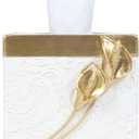 Hymmah Modern Square Tissue Box Cover Holder,Bathroom Accessories Decor Unique Design Tissue Box Cover for Bathroom Vanity Counter Tops Also Great for Bedrooms and Living Rooms (Common Callalily)