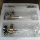 Modern Brass Large Glass Kitchen Island Pendant Light,6'' Brass Clear Adjustable Island Pendant Lights,1 Light Indoor Pendant Light, for Kitchen Dining Bathroom (2-PC-Brass)