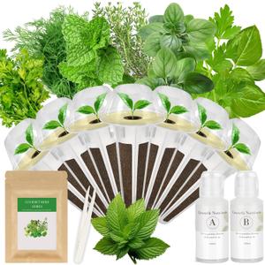 Gourmet Herb Seed Pod Kit for AeroGarden, idoo, Ahopegarden, MUFGA with Basil, Parsley, Thyme, Mint, Cilantro, Dill, Oregano - Hydroponics Supplies for Most Brand (7-pod)