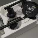 4-Light Bathroom Light Fixtures, Matte Black Modern Vanity Lights Over Mirror with Clear Glass Shade, Bathroom Wall Lamp for Mirror Kitchen Living Room Hallway Cabinet Porch Bedroom Reading room