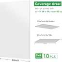 STICKGOO Drop Ceiling Tiles 2ft x 4ft, White Soomth Ceiling Tile 24 x 48in, Waterproof - Fire-Rated to Prevent Breakage Cover 80 Sq. Ft, Pack of 10 PVC Tiles