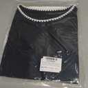 Avanova Ringer Tee Women Contrast Trim Short Sleeve Shirt Black Large (Black, L)