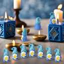 50 Pcs Hanukkah Mini Gnomes Figures Tiny Gnomes Figurines for Hanukkah Decorations Gifts Hexagram Elf Little Statue to Hide and Seek Chanukah Menorah Star Jewish Gifts Tiered Tray Decor