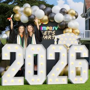 Graduation Decorations Class of 2026, 4FT Marquee Numbers 2026 for Graduation Decorations, 2026 Light Up Numbers for Graduation Party Decor