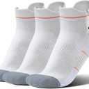 BRISIRA Bamboo Viscose Compression High Ankle Socks Men Women Cushioned Anti Blister HIking Golf Arch Support Running Socks (White, M)