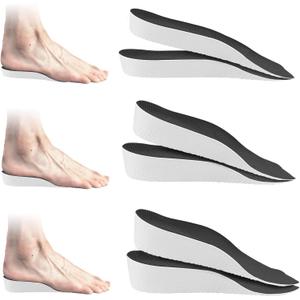 3 Pairs Height Increase Insoles, Heel Lifts for Shoes, Inserts for Men and Women, for Achilles Tendonitis and Leg Length Discrepancy (Man, 0.6"/1"/1.4" Height)