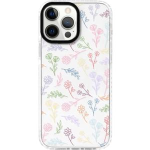 NITITOP Compatible for iPhone 14 Pro Case Cute Flower Floral Clear for Women Girl Ultra Slim Crystal Shockproof Soft TPU Anti-Yellow Protective Phone Cover - Colorful, 2 pc