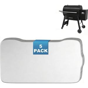 SafBbcue BAC521 Drip Tray Liner Replacement for Traeger Ironwood 885, 28.75 x 15.5 Inch, Portable and Foldable, Disposable Aluminum Grill Tray for Collecting Grease, 5 Pack