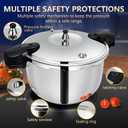 Stainless Steel Pressure Cooker 12 quart Peterboo Induction Compatible Thickened Pressure Cooker with Spring Valve Safeguard Devices, Compatible with Gas & Induction Cooker 8-12 people Use