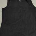 QINSEN Women's Square Neck Sleeveless Double-Layer Tank Tops Basic Tight T Shirts (Large, Black)