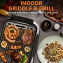 Bakers Friend Indoor Griddle & Grill, Electric Griddle with 2 in 1 Indoor Grill and Griddle Plate Indoor Grill with Removable Plate, Silicone Mold, Dishwasher Safe, Recipes Include, Graphite