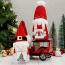 2 Pack Christmas Gnomes Decorations, Handmade Christmas Decor Gnome Gifts with Wooden Signs for Tiered Tray Table Hodiday Party Decor Christmas Elf Santa Ornaments Farmhouse