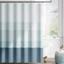 jinchan Ombre Ocean Blue Striped Shower Curtain Waterproof Fabric Shower Curtains for Bathroom Gradual Color Minimalist Design Modern Neutral Luxury with 12 Hooks 70x72 Inches