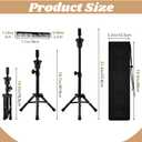 Wig Head Stand, Adjustable Mannequin Head Stand for Styling, Wig Stand Tripod for Cosmetology Hairdressing Training, with Wigs Caps, Comb, Storage Bag(COLOR:black)