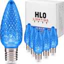 HLO Lighting Set of 25 Blue C9 Faceted LED Christmas Light Bulbs for Indoor & Outdoor Use | Durable Replacement Bulbs