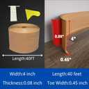 COUKIU Flexible Rubber Baseboard Molding Trim, 4 Inch x 40 Feet Self-Adhesive Vinyl Wall Base Cove Base, Peel and Stick Wall Base Moulding Trim(S100, Natural Wood Grain)