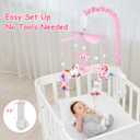 Baby Crib Mobile for Girls, Unicorn Crib Mobile with Music, Pink White Musical Nursery Mobiles, Pink Nursery Decor, Crib Mobile for Infant Baby with 6 Hanging Plush Toys, 35 Lullabies, 28 Mobile Arm