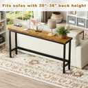 FAMIDGE 36'' Console Table with Outlet, Sofa Table, Behind Couch Table, Narrow One-piece Tabletop for Entryway Hallway, Living Room, Brown