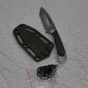 Neck Knife Tanto Small, Mini Neck Knife with Sheath and Necklace Fixed Blade Knife Full Tang Outdoor Knife, Green