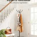Pipishell Coat Rack with 14 Hooks, Freestanding Coat Rack Stand for Entryway, Hallway, Bedroom, and Office, Metal Coat Tree & Hat Rack for Coats, Hats, and Bags, Brown