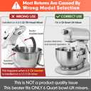 Flex Edge Beater Compatible with KitchenAid 5.5-6 Quart Bowl-Lift Stand Mixers, 6QT Paddle Attachment Replacement with Silicone Scraper, Heavy Duty Mixer Accessories, Dishwasher Safe