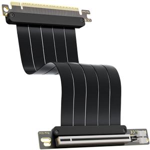 Neuonn PCI-E 4.0 Riser Cable, PCIe 4.0 X16 High Speed Flexible GPU Riser Cable with PCI Express Port for GPU Extension Card, Length 25cm (Black)