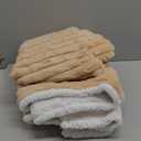 Bedsure ComfyFleece Waterproof Dog Blankets for Large Dogs - Soft Pet Cat Blanket Corduroy Fleece for Couch Bed Protector Washable, Cozy Calming Reversible Furniture Protection,50"x60", Tuscan Beige (XL(50x60")-1pc)