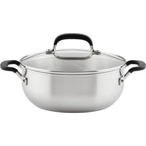 KitchenAid Casserole with Lid, 4 Quart, Brushed Stainless Steel