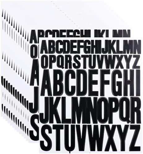 14 Sheets 1 Inch and 2 Inch Capital Letters Stickers,728 Pieces Alphabet Stickers for Scrapbooking, Sign, Water Bottle,Arts & Crafts Supplies - Black