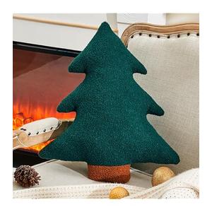 XIAIJIA Christmas Tree Throw Pillow Cute Christmas Tree Shaped Pillow Christmas Decorative Pillows Fluffy Pillow Cushions for Bed, Couch, 19.6x17.7 in