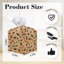 Halloween Bats Leather Tissue Box Cover, Tissue Box Cover Square, Decorative Facial Paper Organizer for Bathroom, Vanity, Home Office Car Decorations - A04