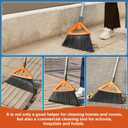 CLEANHOME Outdoor Brooms for Sweeping Patio, Commercial Grade Heavy Duty Broom with Stiff Bristle for Sweeping Garage,Deck,Kitchen,Straw, Outside Broom for Cleaning Pet Hair,Weeds,Leaves,Grey