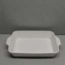 DOWAN Casserole Dish, 9x13 Ceramic Baking Dish, Large Lasagna Pan Deep for Oven, 4.2 Quarts Baking Pan with Handles, Oven Safe and Durable Bakeware for Lasagna, Home Decor, Wedding Gift, Soft White